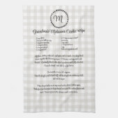 Monogram Boerderij Recept Keepsake Buffalo Plaid Theedoek (Verticaal)