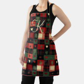 Monogram Boerenland Rood Groen Geruit Hartjes  Schort (Insitu)
