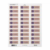 Monogram Boheemien Aardadreslabel Etiket (Full Sheet)