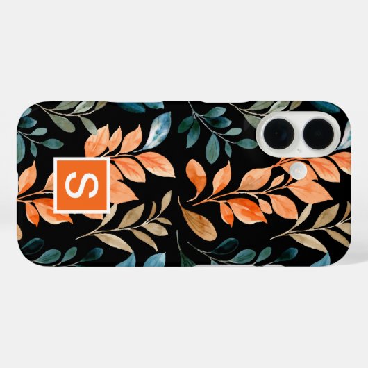 Monogram Boho bloem Case-Mate iPhone Case (Achterkant (horizontaal))