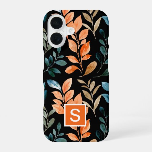 Monogram Boho bloem iPhone 16 Hoesje (Achterkant)