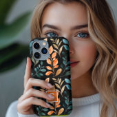 Monogram Boho bloem iPhone 16 Hoesje