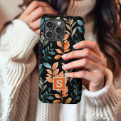 Monogram Boho bloem iPhone 16 Hoesje