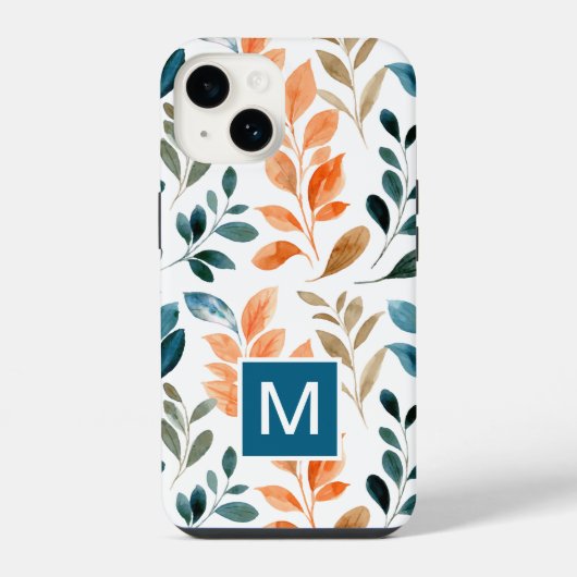 Monogram Boho bloem iPhone Hoesje (Achterkant)