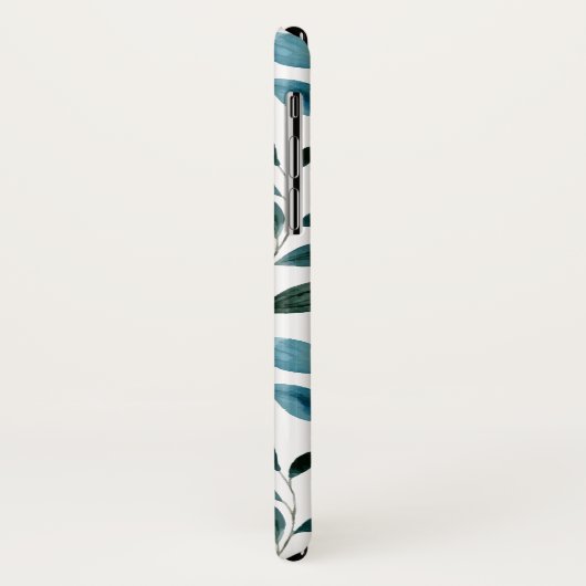 Monogram Boho bloemblad iPhone Case (Achterkant/links)