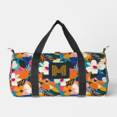 Monogram boho bloemenretro 70 stijl dans plunjezak (Voorkant)