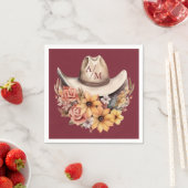 Monogram Boho Bloemige Westerse Bruiloft Servet (Insitu)