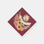 Monogram Boho Bloemige Westerse Bruiloft Servet (Hoek)