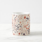 Monogram Boho Blush Roze Beige Koraal Wilde Bloem Koffiemok (Center)
