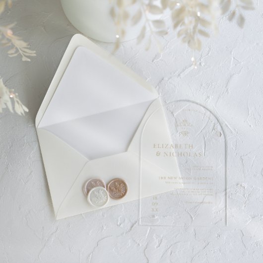 monogram |  Boho bruiloft Acryl Uitnodigingen