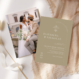  monogram |  Boho bruiloft uitnodiging