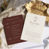  monogram |  Boho bruiloft welkom Programmakaart