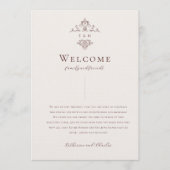 monogram | Boho bruiloft welkom Programmakaart (Voorkant)