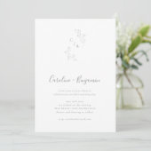 Monogram Boho Cherry Blossom Floral Art Wedding Kaart (Staand voorkant)