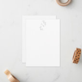 Monogram Boho Cherry Blossom Floral Art Wedding Notitiekaartje (Voorkant / Achterkant in situ)