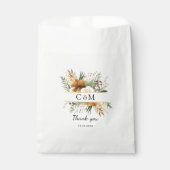 Monogram, boho, elegant bloemenboeket bedankzakje (Voorkant)