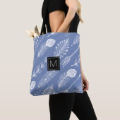 Monogram Boho Feather en Arrows Pattern Tote Bag (Dichtbij)