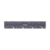 Monogram Boho Floral Wedding Belly Band Uitnodigingen Wikkel (Vlak)
