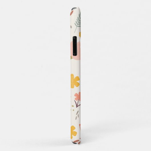 Monogram Boho Flowers iPhone Case (Achterkant/rechts)