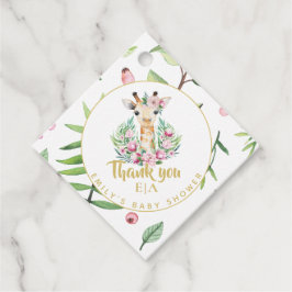 Monogram Boho Giraffe Baby Shower Bloemen Favor Ta Bedankjes Labels