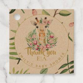 Monogram Boho Giraffe Baby Shower Bloemen Favor Ta Bedankjes Labels