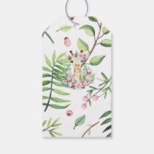 Monogram Boho Giraffe Baby Shower Bloemen Favor Ta Cadeaulabel (Achterkant)