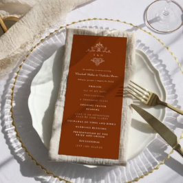  monogram |  Boho huwelijksprogramma Programmakaart