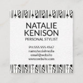 Monogram | Boho-patroon Vierkante Visitekaartje (Achterkant)