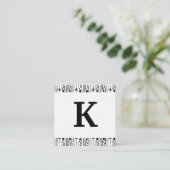 Monogram | Boho-patroon Vierkante Visitekaartje (Staand voorkant)