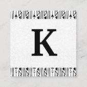 Monogram | Boho-patroon Vierkante Visitekaartje (Voorkant)