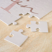 Monogram Boho Pink Pampas Grass Dried Flowers Legpuzzel (Zijkant)