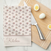 Monogram Boho Rainbow Abstract Beige Cream Roze Theedoek (Quarter Fold)