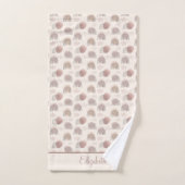 Monogram Boho Regenboog Abstract Beige Crème Roze Bad Handdoek (Handdoek)