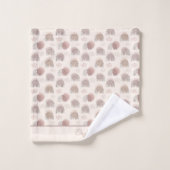 Monogram Boho Regenboog Abstract Beige Crème Roze Bad Handdoek (Wasdoekje)
