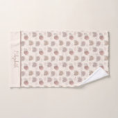 Monogram Boho Regenboog Abstract Beige Crème Roze Bad Handdoek (Handdoek)