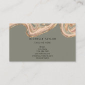 Monogram Boho Sage Green Earth Tones Agate Busine Visitekaartje (Achterkant)