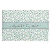 Monogram Boho Sage Groen Wit Grijs Bloemmotief  Kussensloop (Achterkant-Links)