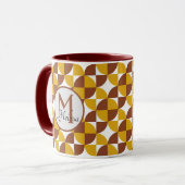 Monogram boho stijl kleurrijk geometrisch patroon mok (Voorkant links)