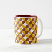 Monogram boho stijl kleurrijk geometrisch patroon tweekleurige koffiemok (Voorkant rechts)