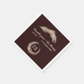 Monogram Boho Terracotta Bruin Bruin Huwelijk Napk Servet (Hoek)