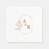 Monogram Boho Terracotta Custom Trouwpapier Servet (Voorkant)