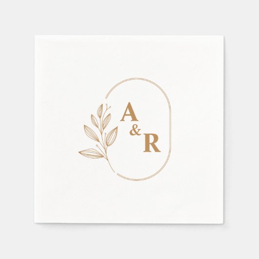 Monogram Boho Terracotta Custom Trouwpapier Servet (Voorkant)