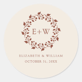 Monogram Boho Terracotta Verbrande Oranje Sticker