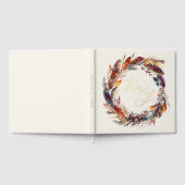 Monogram Boho veren krans bruiloft gouden folie Gastenboek (Volledig)