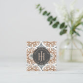 Monogram Boho-Visitekaartje Vierkante Visitekaartje (Staand voorkant)