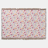 Monogram Boho Wildflower Roze Sinaasappel Paarse B Deken (Voorkant)