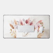 Monogram Boho Wildflower Waterverf Bureaumat (Keyboard & Muis)
