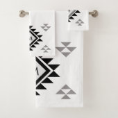Monogram Boho Zwart wit Bad Handdoek (Insitu)