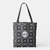 Monogram Bokeh Stippenpatroon Zwarte Tote Tas (Achterkant)
