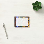 Monogram Bokheh Blauw, Groen, Rood, Goud Geometris Post-it® Notes (Kantoor)